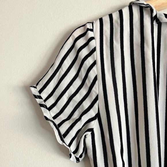 Bardot Black & White Striped Wrap Maxi Dress - Size US 6 - Picture 4 of 15